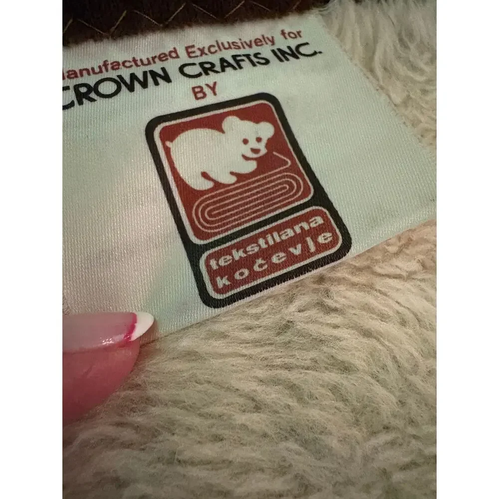 VTG VUTEKS VUKOVAR Crown Crafts Teddy Bears Argyle Acrylic Blanket 60 x 80